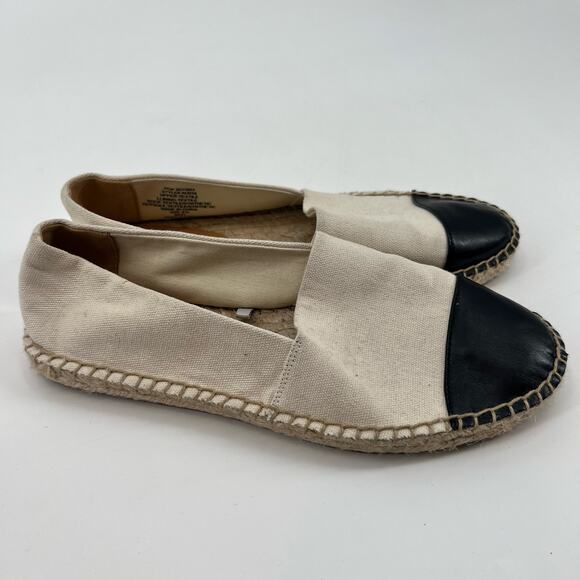 J. Crew Canvas cap-toe slip-on espadrilles beige slip on loafer flat canvas 6.5 - Picture 7 of 10